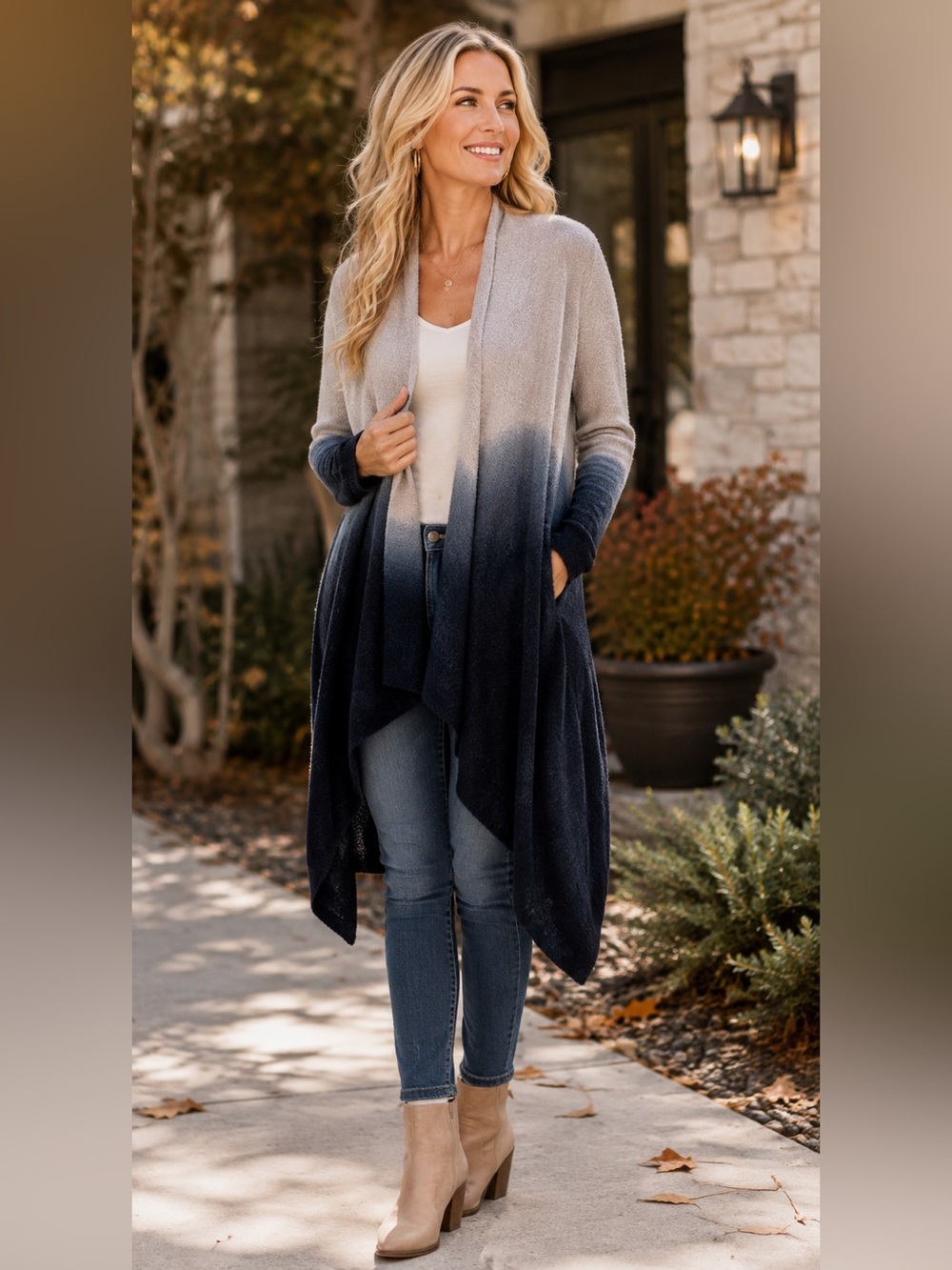 Barefoot Dreams CozyChic Lite Ombré Calypso Wrap Cardigan